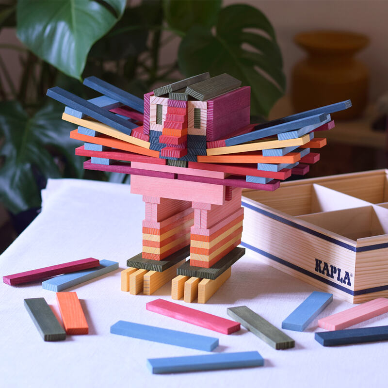Kapla - Coffret de 100 planchettes multicolores - jeu de construction