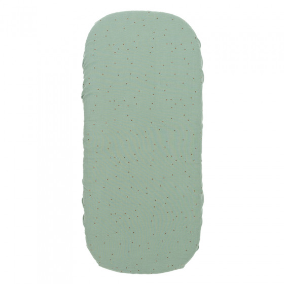 Drap-housse couffin Melody 40 x 80 cm - Toffee sweet dots & Eden green