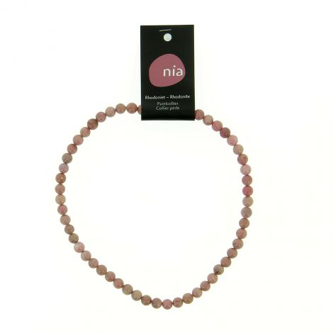 Collier perle 40 cm Rhodonite