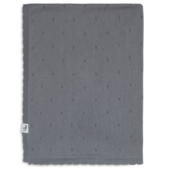 Couverture Berceau Pointelle - Storm Grey - 75 x 100 cm