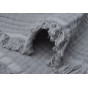 Couverture Berceau Muslin Fringe - Storm Grey - 75 x 100 cm