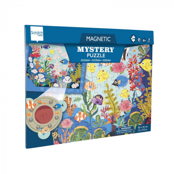Puzzle Magnétique MYSTERY - OCÉAN 80pcs - 2-en-1: puzzle et jeu de recherche - Dès 4 ans