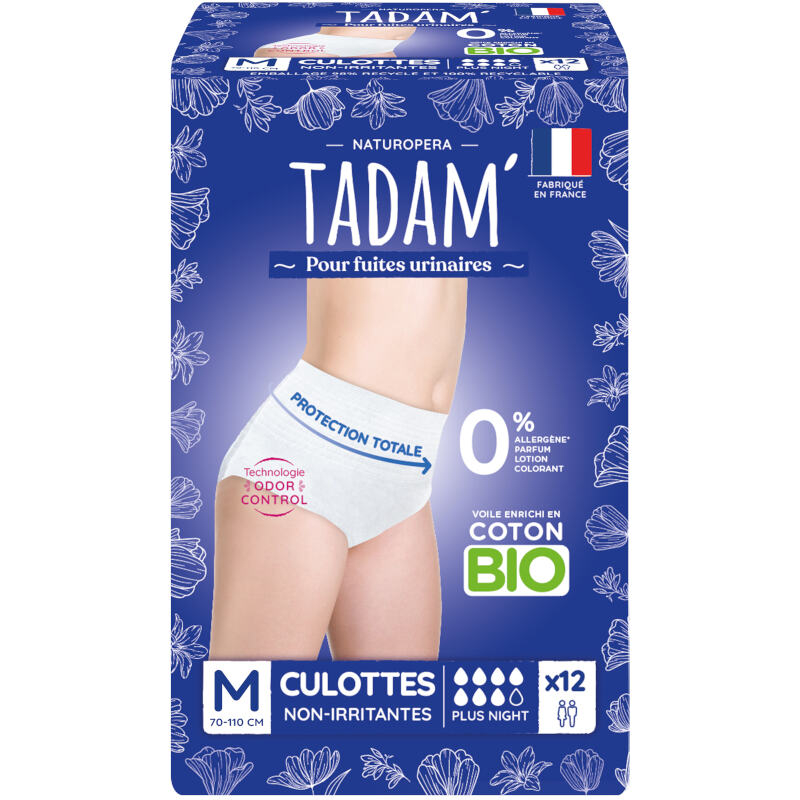 Tadam - Tadam 12 Culottes jetables pour fuites urinaires - Plus Nuit -  Taille M - Sebio