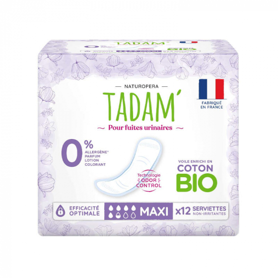 Tadam 12 serviettes pour fuites urinaires - Maxi