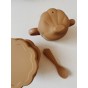 Set repas en silicone Clam - Terra Cotta - Konges Sløjd 