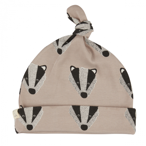 Bonnet noué en coton bio - Badger Stone - Pigeon