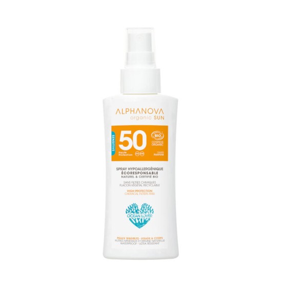 Lait solaire Bio - Haute protection SPF 50 - Spray 90 g Lait solaire Bio - Haute protection SPF 50 - Spray 90 g