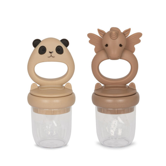 Lot de 2 Sucettes Fruitées Licorne Et Panda - Coquillage/Blush - Konges Sløjd