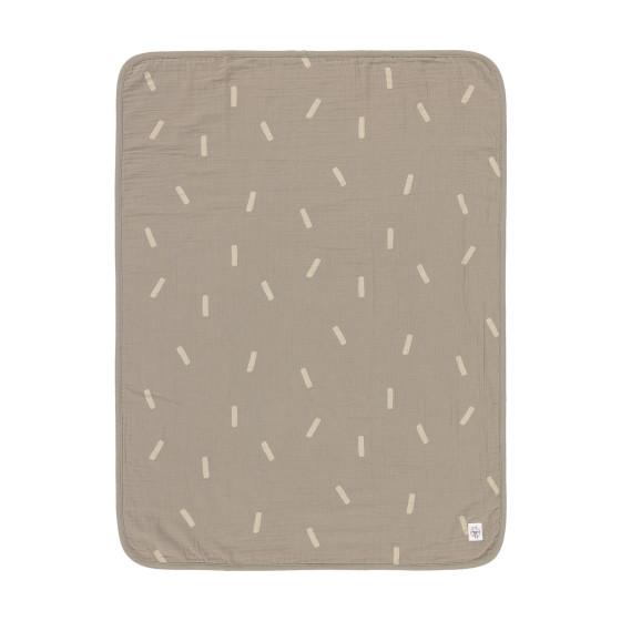 Couverture en mousseline de coton bio - Speckles olive