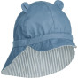 Casquette protège nuque réversible Gorm Y/D stripe: Blue wave/creme de la creme - Liewood