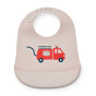 Set de 2 bavoirs en silicone Tilda - Emergency vehicle / Sandy