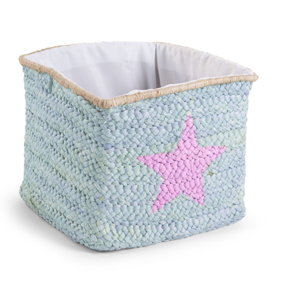 Childhome - Panier Paille Tresse Star & Cloud - 30x33x33 cm - Mint Childhome - Panier Paille Tresse Star & Cloud - 30x33x33 cm - Mint