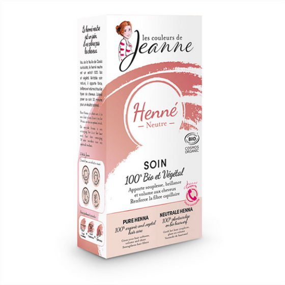 Soin 100% bio & végétal - henné neutre - 2 x 50 g - Les couleurs de Jeanne