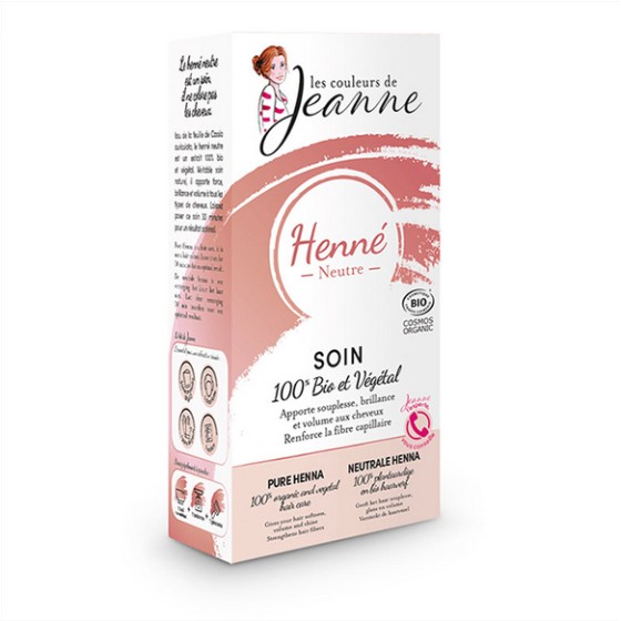 Soin 100% bio & végétal - henné neutre - 2 x 50 g - Les couleurs de Jeanne Soin 100% bio & végétal - henné neutre - 2 x 50 g - Les couleurs de Jeanne