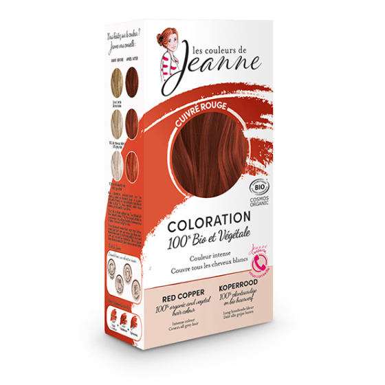 Coloration 100% bio & végétale - cuivré rouge - 2 x 50 g - Les couleurs de Jeanne