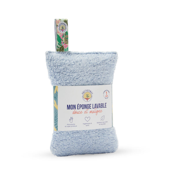 Eponge lavable bleue