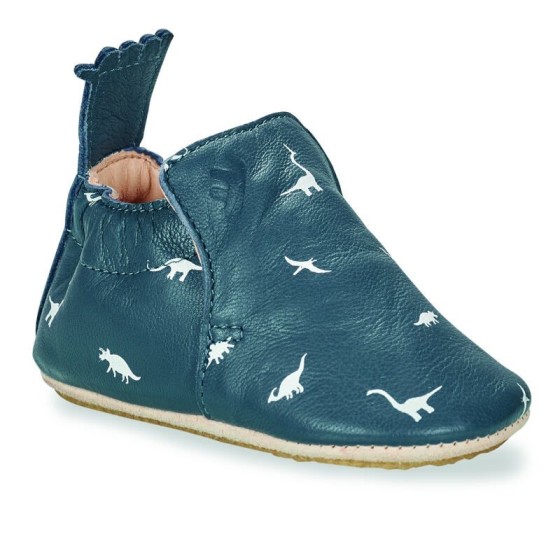 Chaussons en cuir avec semelle My Blublu - Dino bleu - Easy Peasy Chaussons en cuir avec semelle My Blublu - Dino bleu - Easy Peasy