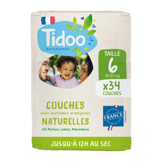  Couches naturelles Taille 6 (16-30kg) - 34 pcs  - Tidoo