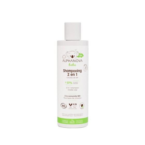 Shampoing 2 en 1 croûtes de lait et usage fréquent - 200ml - Alphanova Shampoing 2 en 1 croûtes de lait et usage fréquent - 200ml - Alphanova
