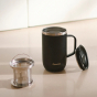 Mug tisanière isotherme inox Matt Noir 470ml - Qwetch