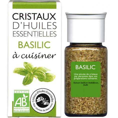 Cristaux d'huiles essentielles à cuisiner - basilic - 10 g