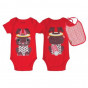 Body manches longues + bavoir en coton bio - Lapin*