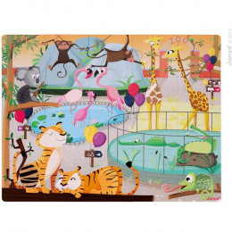 Puzzle tactile géant "Une journée au zoo" - A partir de 3 ans