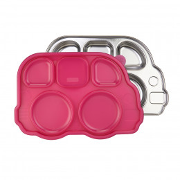 Plateau repas inox avec couvercle
