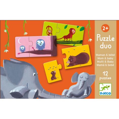 DJECO - Puzzle duo maman et bébé - à partir de 2 ans - Sebio