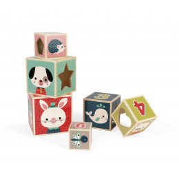 Pyramide 6 cubes 'Baby Forest' - à partir de 1 an