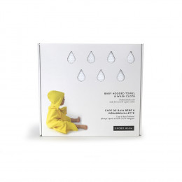 Cape de bain bébé + débarbouillette 100 % coton Bio
