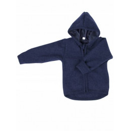 Gilet à capuche polaire de laine - Pétrol*