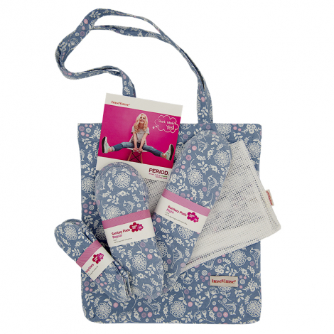 Kit de départ pour période menstruelle. Serviettes hygiéniques lavables en coton BIO - Garden 