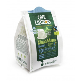Café Bio Mano Mano Discret 10 Capsules 100 % compostables