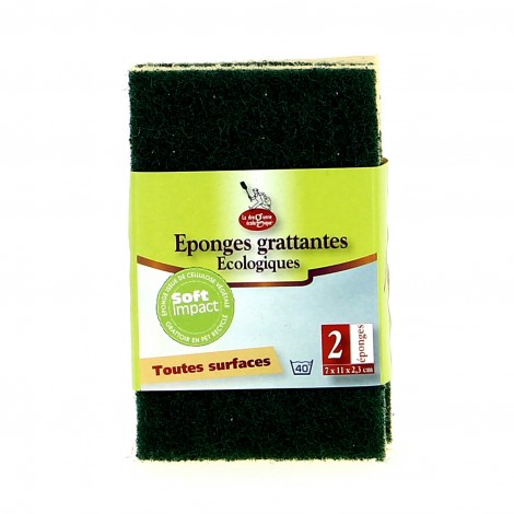 Lot de 2 éponges grattantes vertes Lot de 2 éponges grattantes vertes