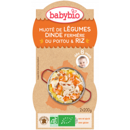Mijoté de légumes dinde et riz (Dès 8 mois) 2 x 200 g *