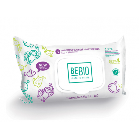 Lingettes BIO pour bébé calendula karité 72 unités Lingettes BIO pour bébé calendula karité 72 unités