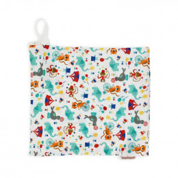 Sac à couches humides en coton BIO 28 x 26 cm avec tirette Circus