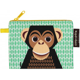 Mini trousse - porte monnaie en coton BIO "Singe"