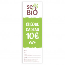 Chèque cadeau de 10 € - version papier