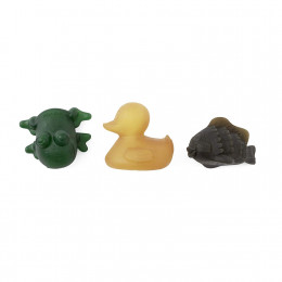 Lot de 3 jouets de bain en caoutchouc naturel coloré Dès la naissance