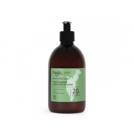 Savon d'Alep liquide 20% huile de baies de figue de Barbarie BIO - 500 ml Savon d'Alep liquide 20% huile de baies de figue de Barbarie BIO - 500 ml