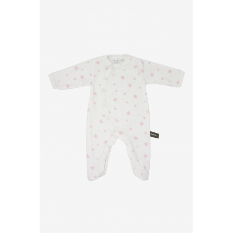 Pyjama velours en coton BIO - Etoiles roses