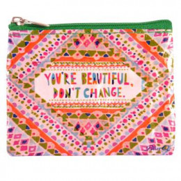 Mini trousse porte monnaie en matériaux recyclés - You'are beautiful