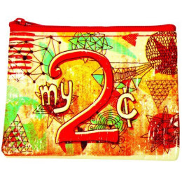Mini trousse porte monnaie en matériaux recyclés - My 2 cents