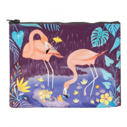 Trousse en matériaux recyclés - Flamingo