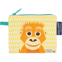 Mini trousse - porte monnaie en coton BIO - Orang outang