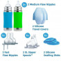Kit 2 biberons évolutifs inox 325 ml - vert / turquoise