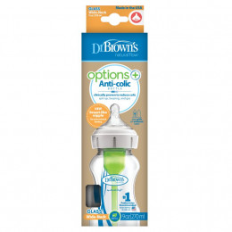 Biberon Options+ anti-coliques en verre - col large - 270 ml