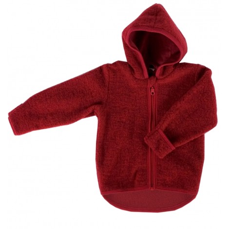 Gilet veste à capuche - Polaire de laine - Cassis Gilet veste à capuche - Polaire de laine - Cassis